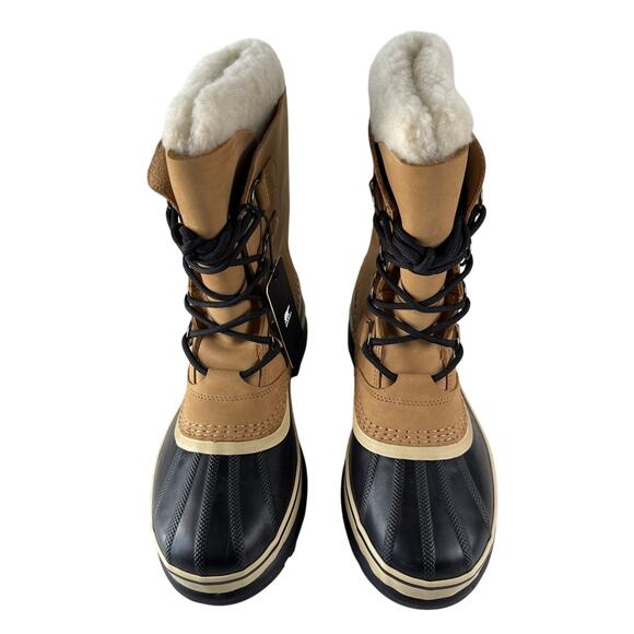 Sorel Caribou Winter Snow Boots Womens 8.5 Waterproof Leather Insulated Tan Buff - Picture 7 of 11